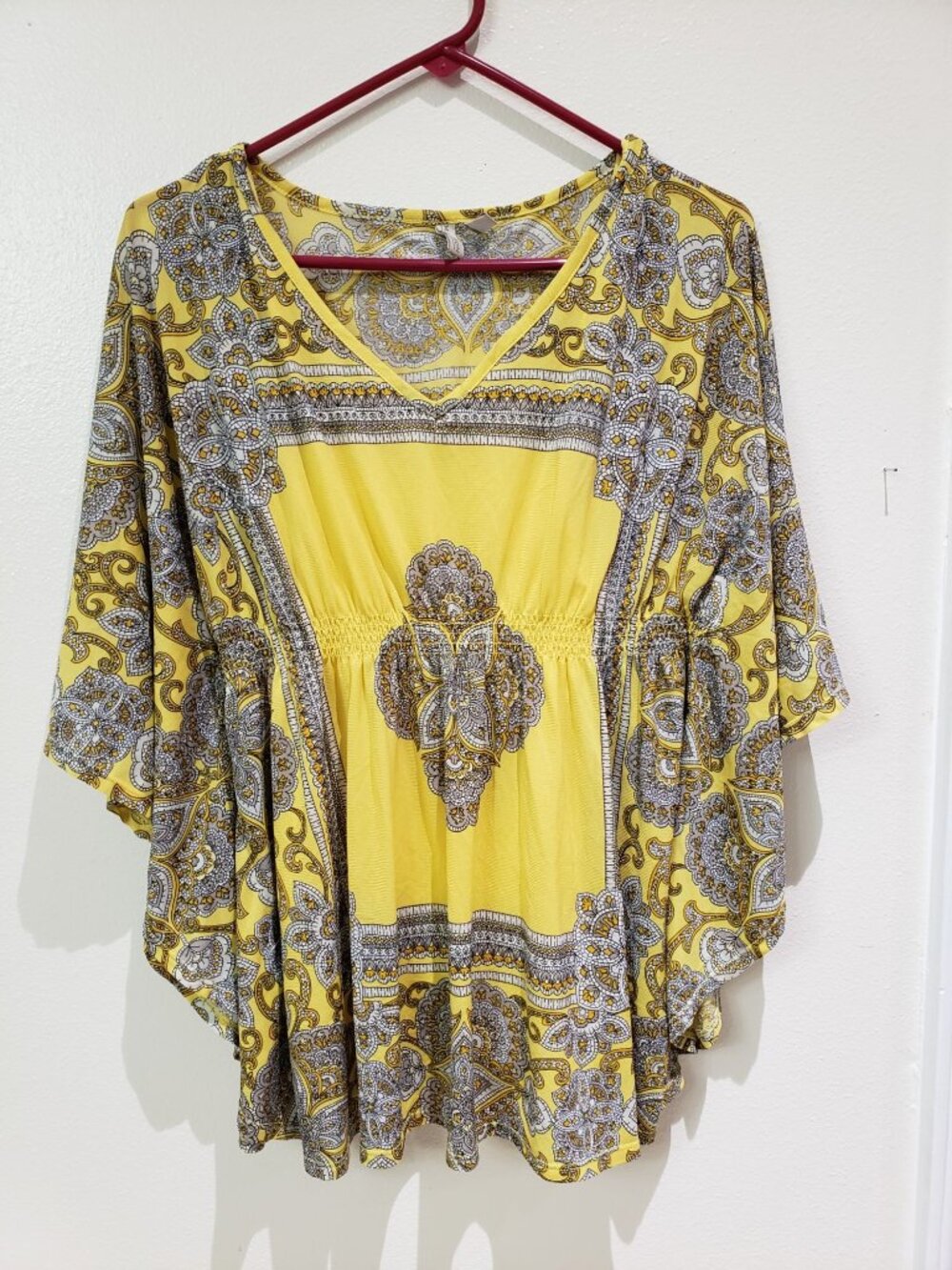 Madison boho, kaftan cape, poncho, lined top, size small